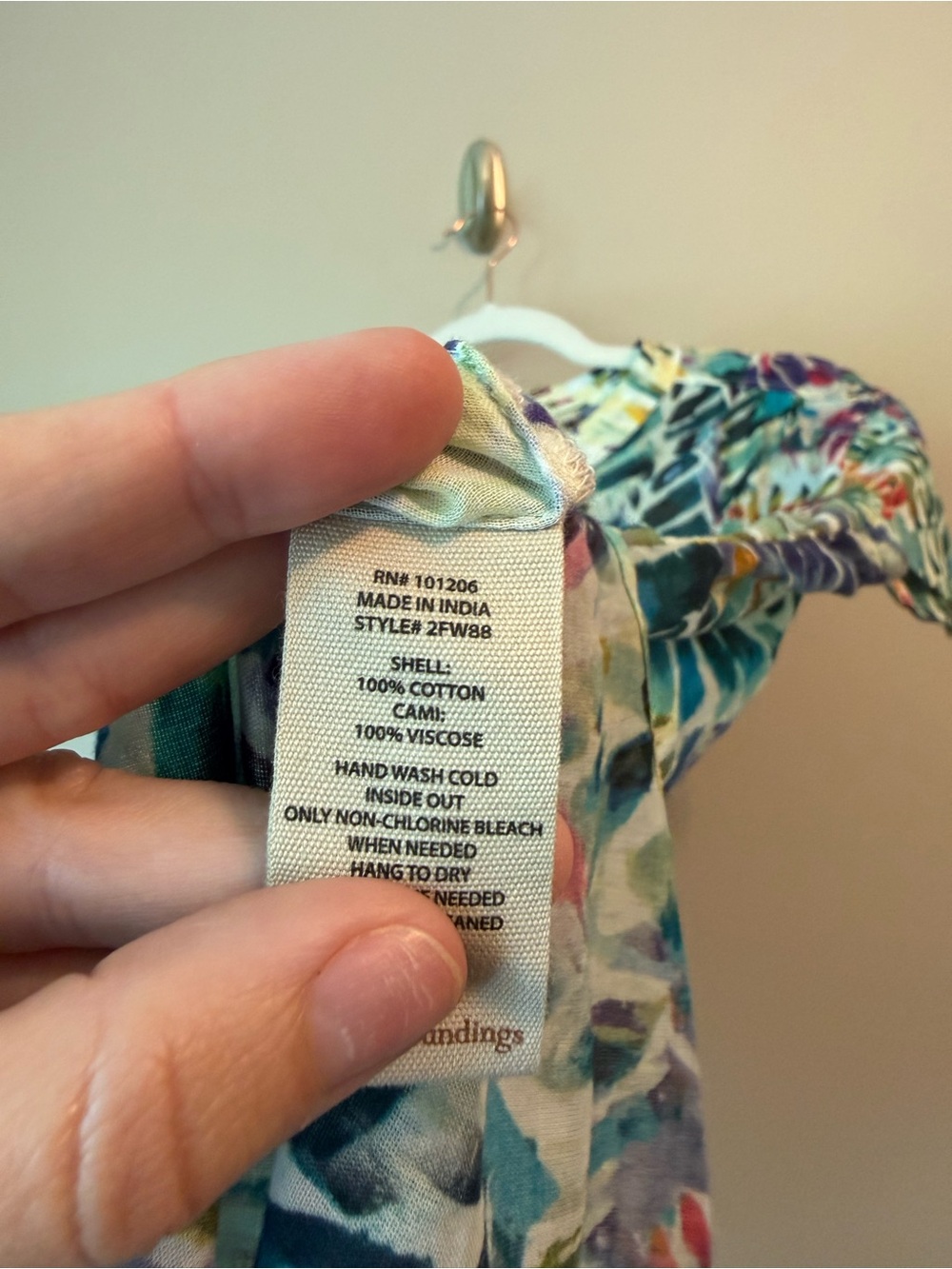 Soft Surroundings Botanical Print Cotton Button-Up Top Sz L VGUC - Picture 4 of 4